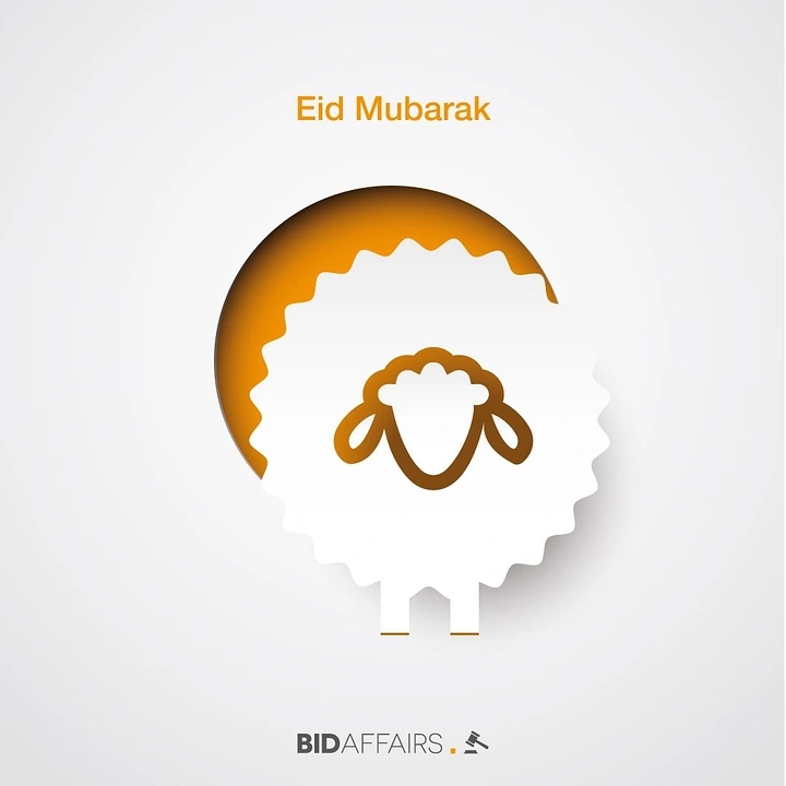 Eid Al Adha creative ad: Paper-cut sheep emerging from crescent moon