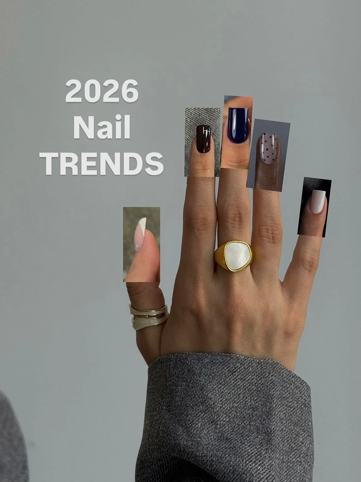 Nail Salons creative ad: Nail swatches collaged onto fingers, trends post