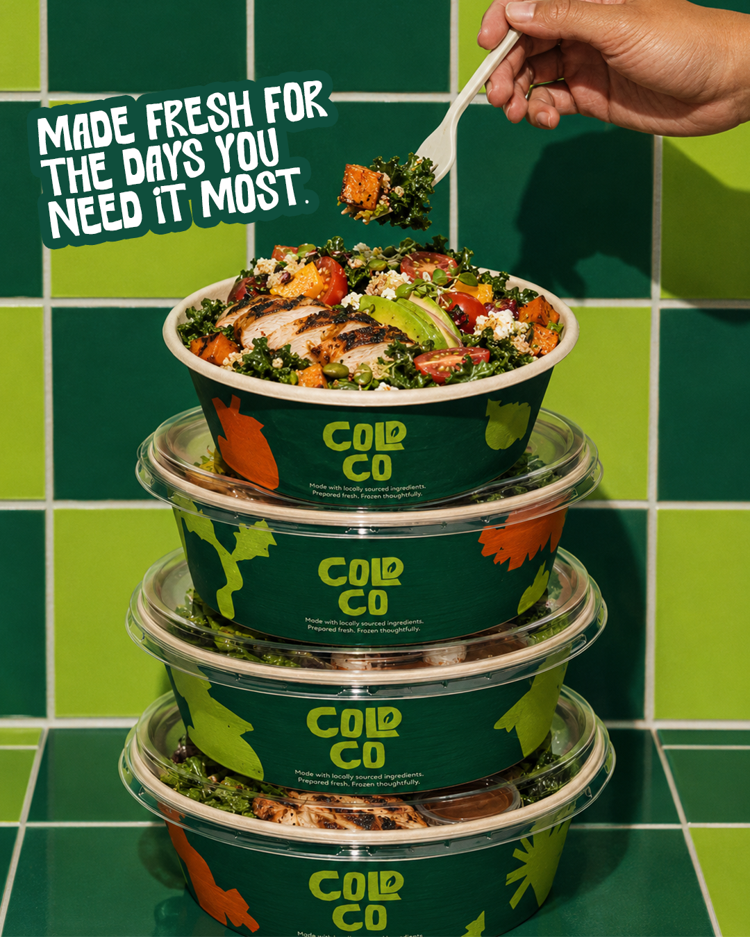 Instagram post: Stacked bowls create memorable product tower