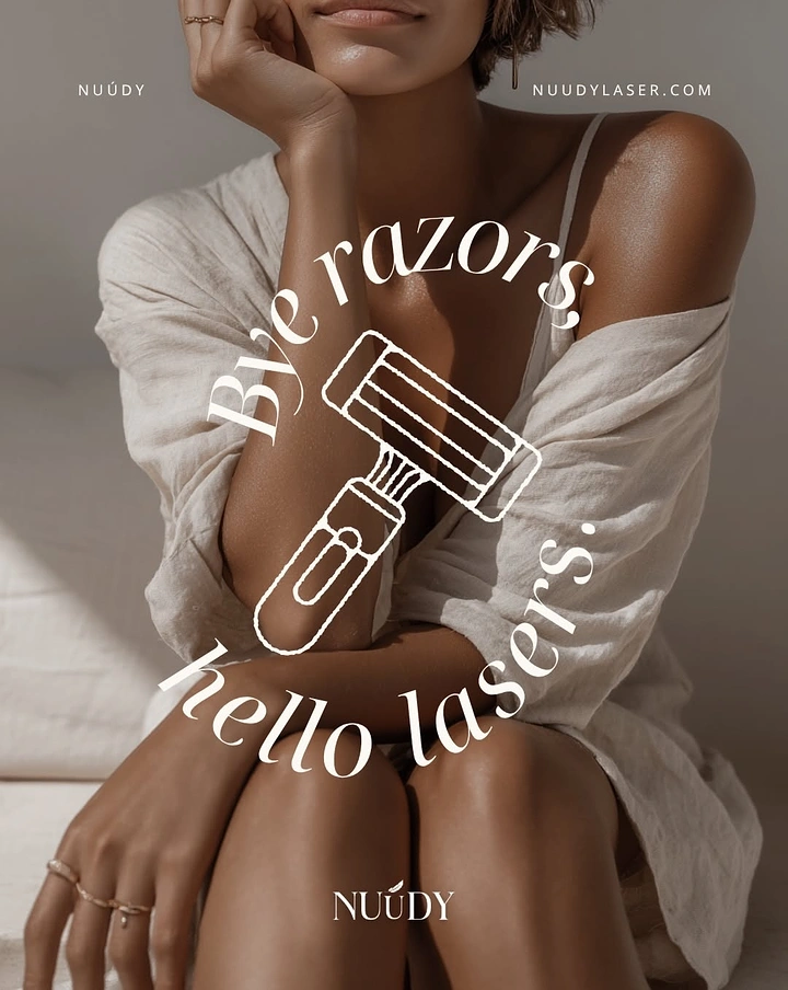 Laser Hair Removal Clinics creative ad: Memorable razor-to-laser visual pun