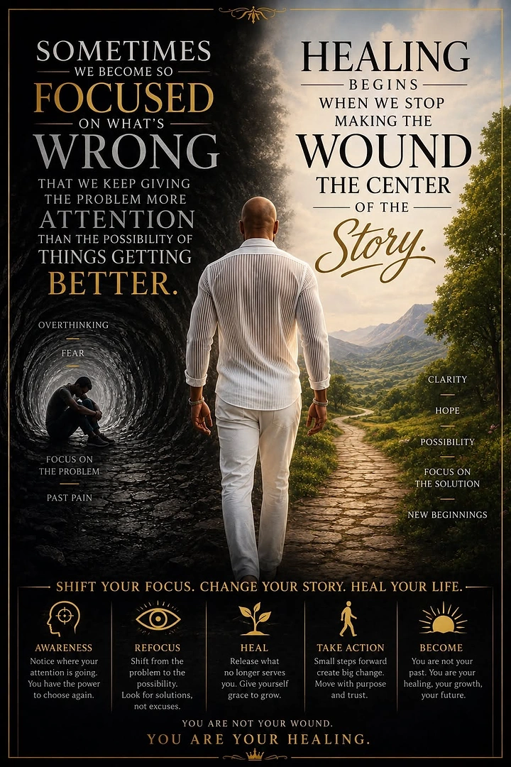 Life & Business Coaches creative ad: Healing journey shown as a split path