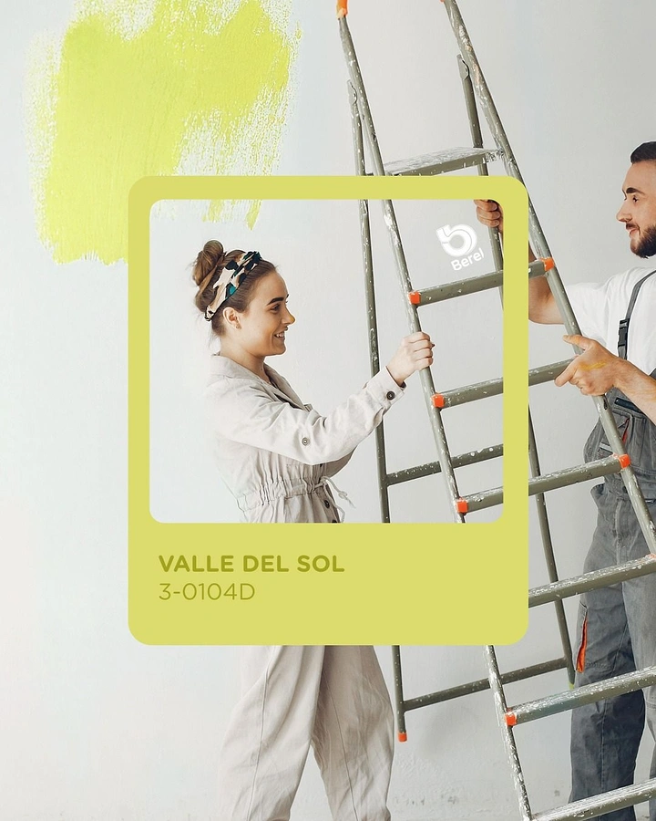 House Painters creative ad: Colour swatch card frames the scene