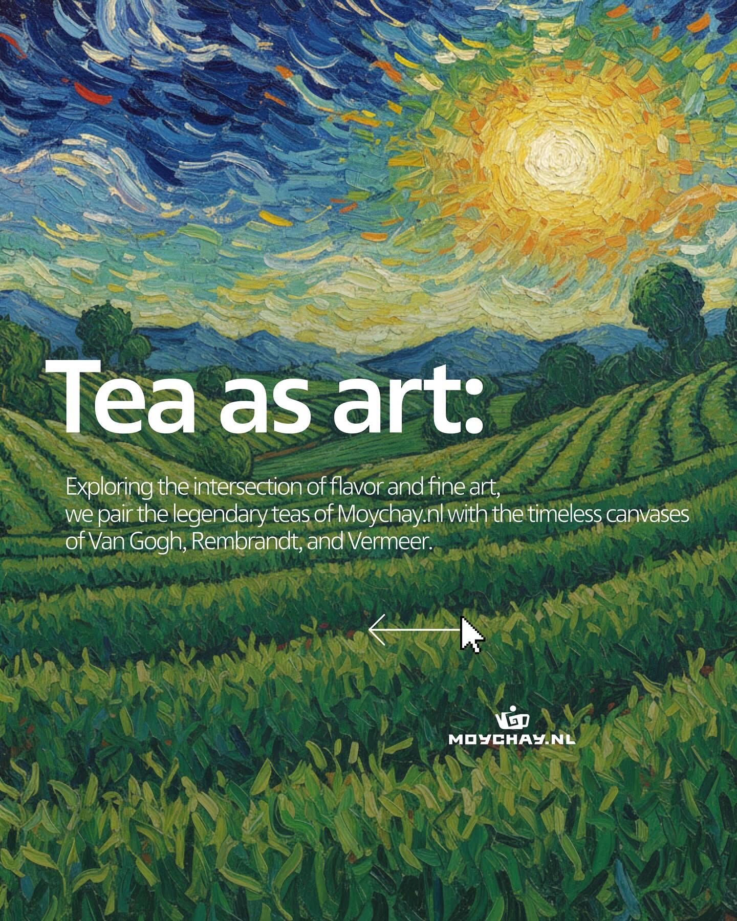 Instagram post: Tea fields painted as Van Gogh, slide 1