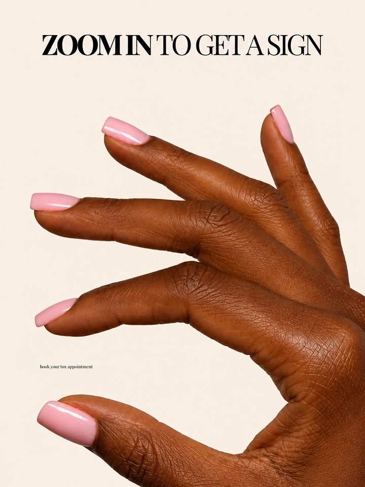 Nail Salons creative ad: Hand-sign pun, minimal booking ad