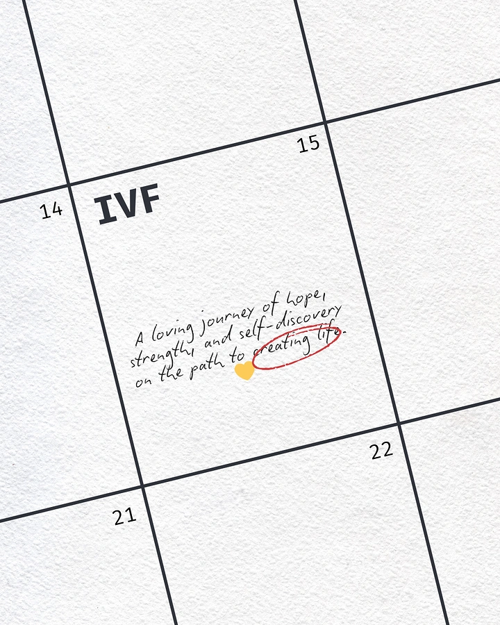 IVF & Fertility Clinics creative ad: Calendar handwritten IVF journey note