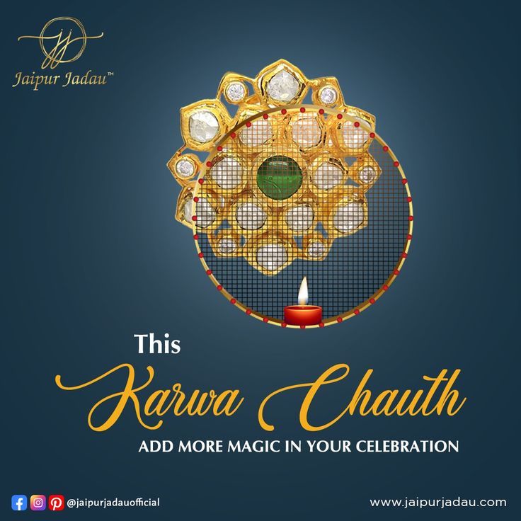 Gold polki jadau ring behind a circular sieve with a red diya