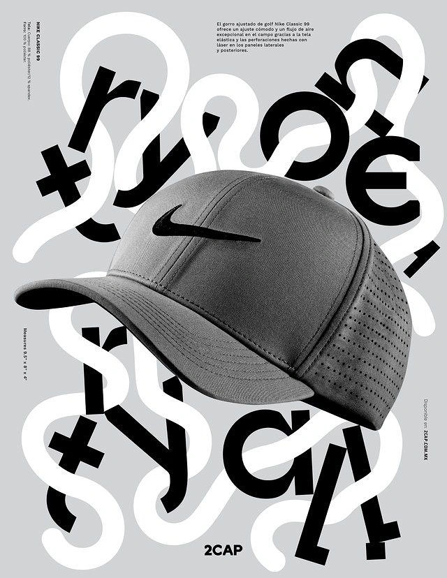 Hats & Caps creative ad: Dynamic and premium typographic composition