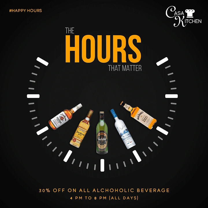 Bars & Pubs creative ad: Bottle clock visualizes happy hours