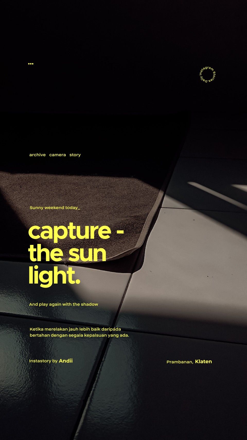Story: Sunlight capture metaphor drives concept
