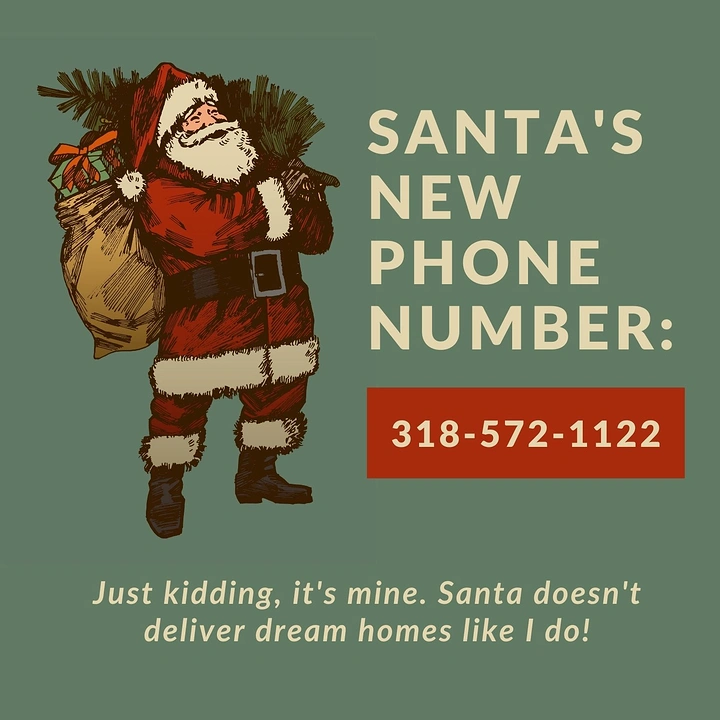 Christmas creative ad: Witty Santa phone-number realtor copy