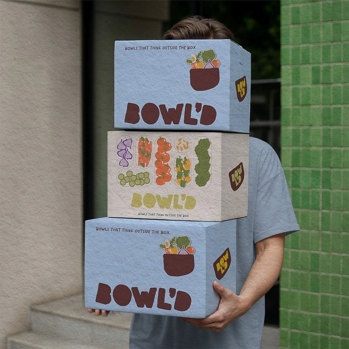 Salad Bars & Healthy Restaurants creative ad: Boxes humorously obscure the carrier
