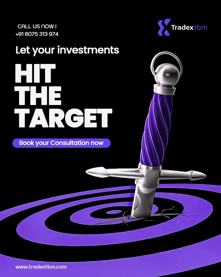 Stock Brokers & Investing creative ad: Sword pierces bullseye: hit the target