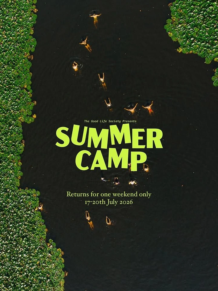 Summer Camps & Kids Activities creative ad: Overhead swimmers create distinctive composition