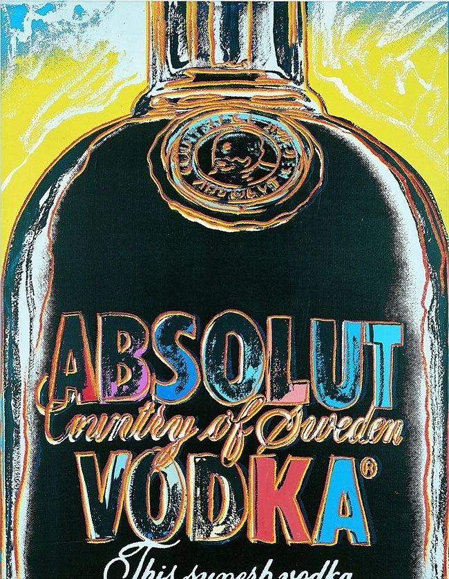 Creative ad: Pop-art screenprint of a vodka bottle