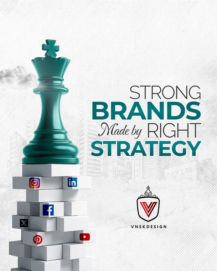 Agency creative ad: Chess king atop social-icon block tower