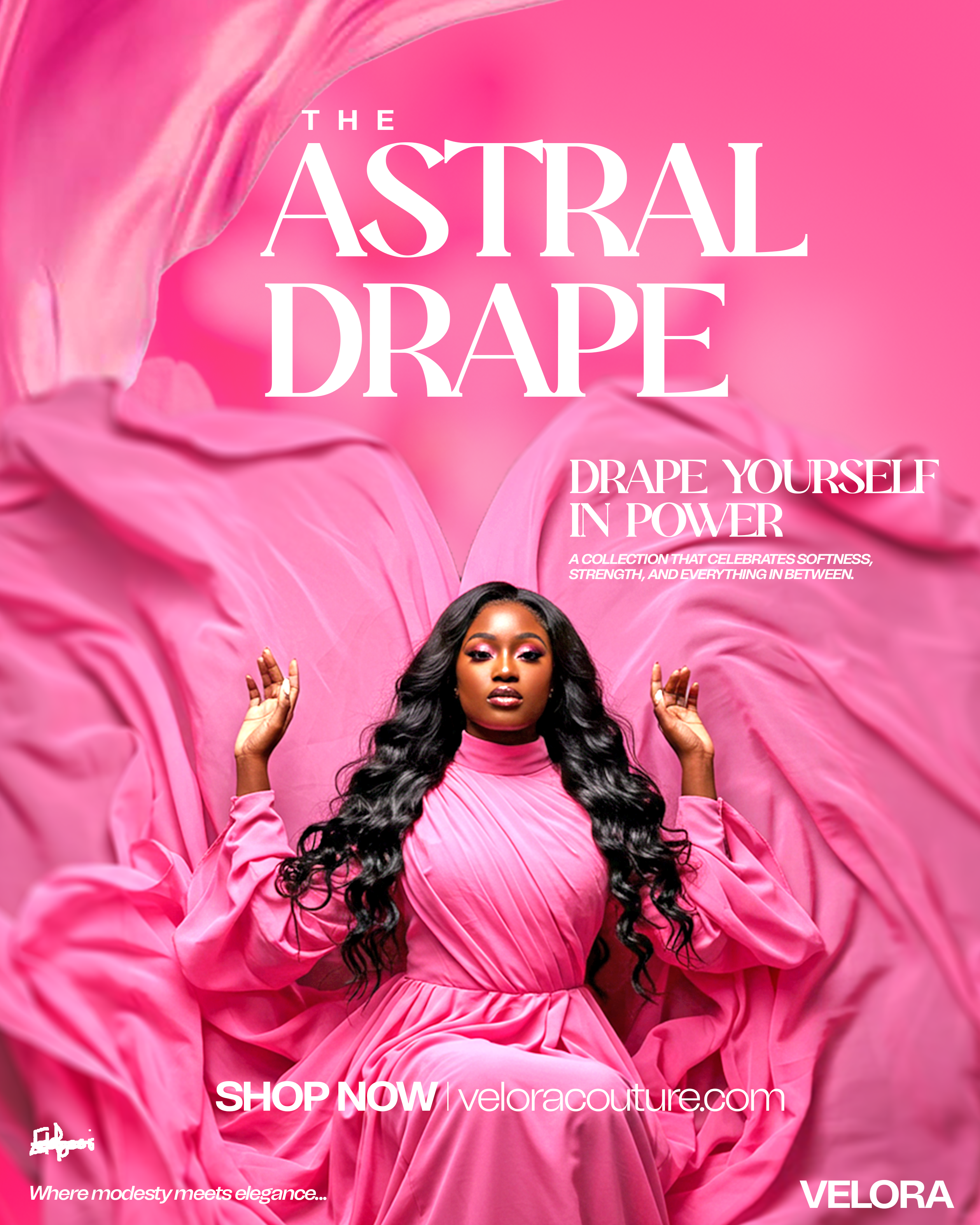 Instagram post: Draped fabric becomes power statement