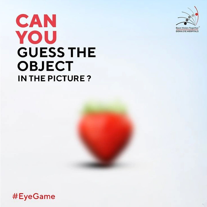 Opticians & Eye Care creative ad: Blurred strawberry as a vision test game