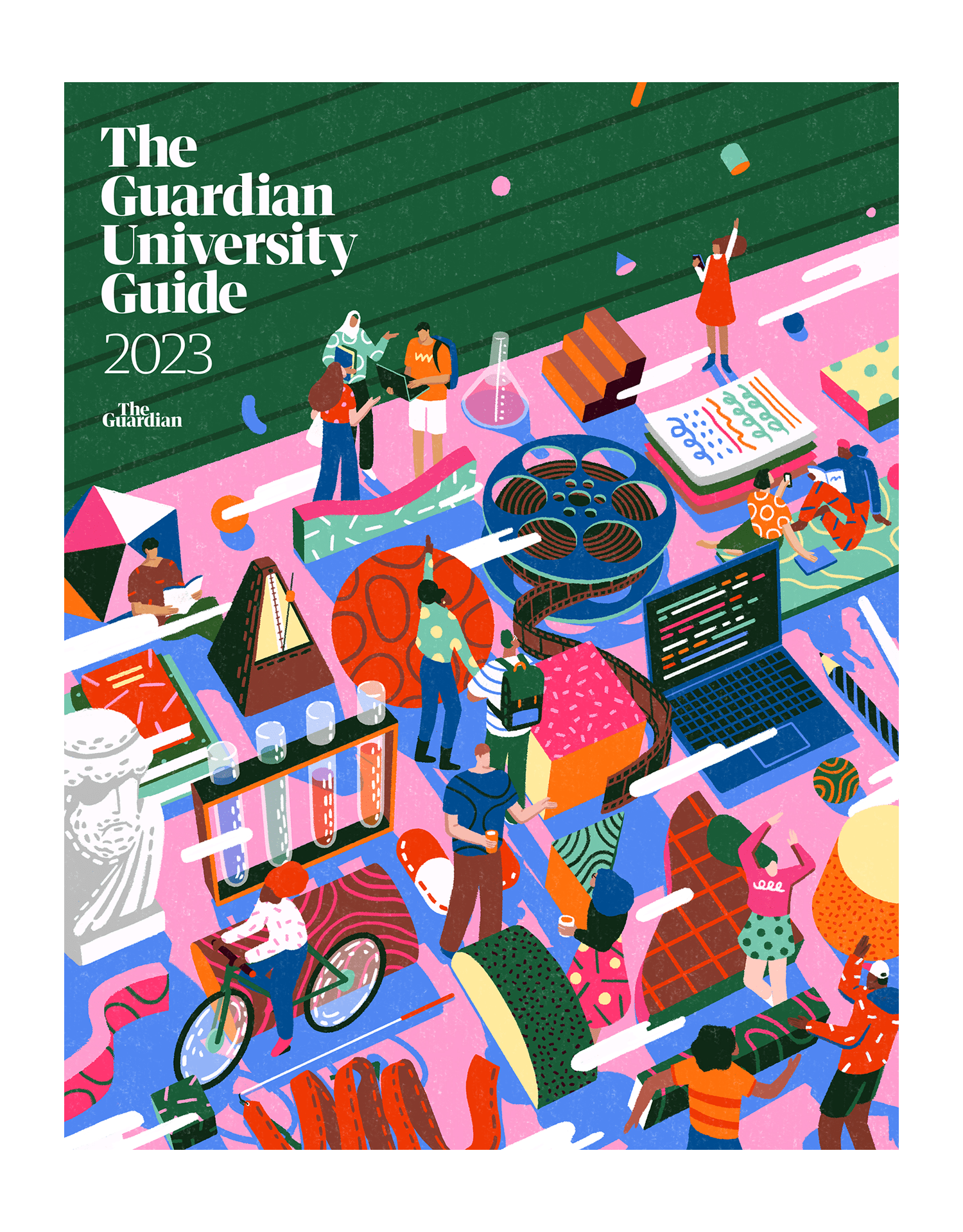Instagram post: Illustrated campus-life editorial world