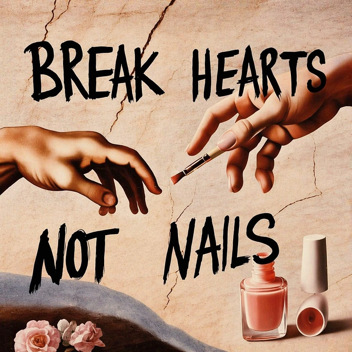 Nail Salons creative ad: Creation of Adam parody, heart-breaking wordplay