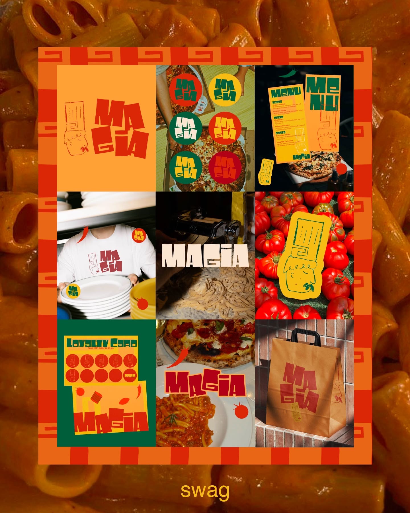 Instagram post: Witty swag copy tied to pasta-making, slide 7