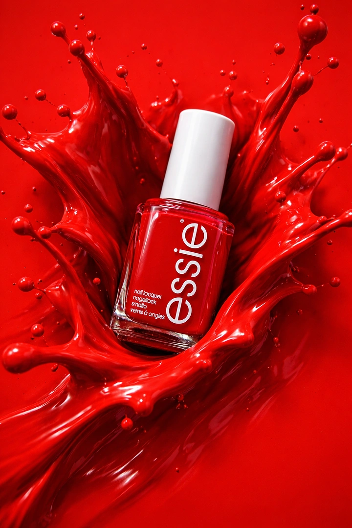 Nail Polish Brands creative ad: Bottle erupts through dramatic polish splash