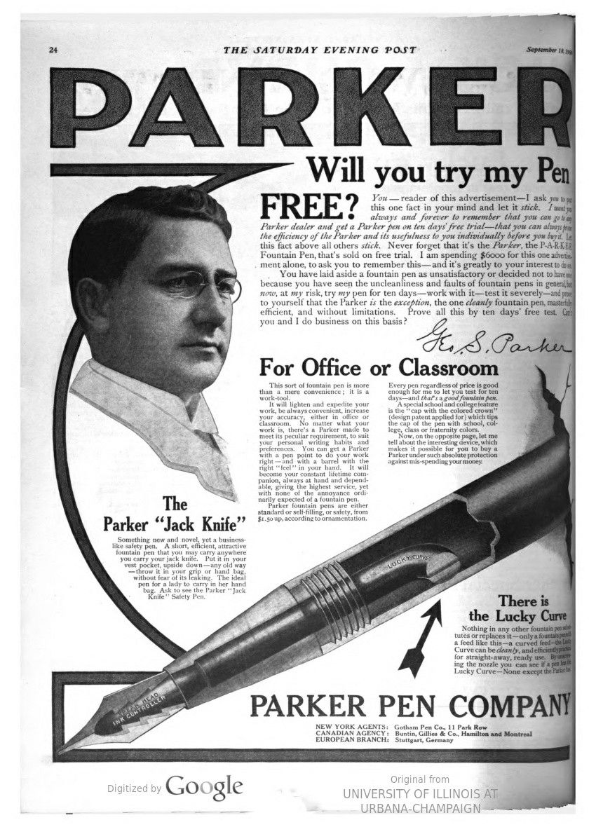 Instagram post: Historic editorial ad makes pen hero