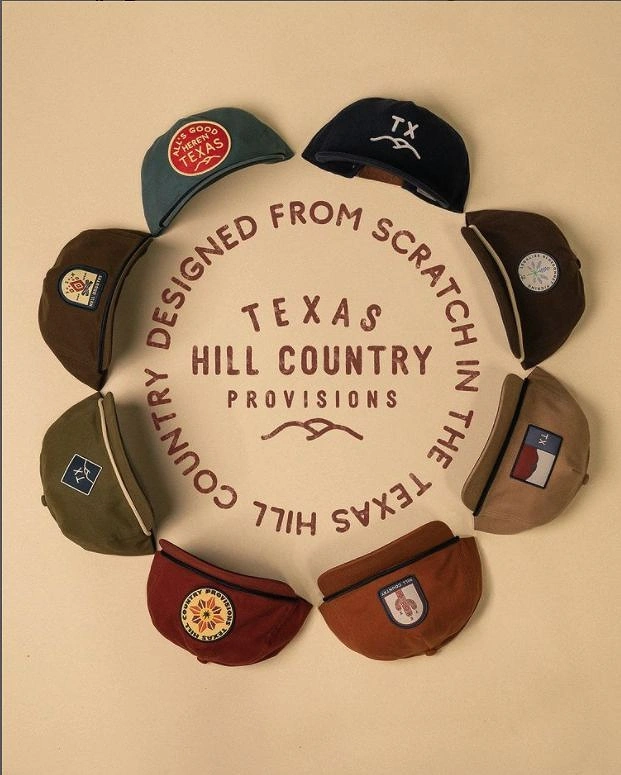 Hats & Caps creative ad: Circular hat arrangement supports brand story