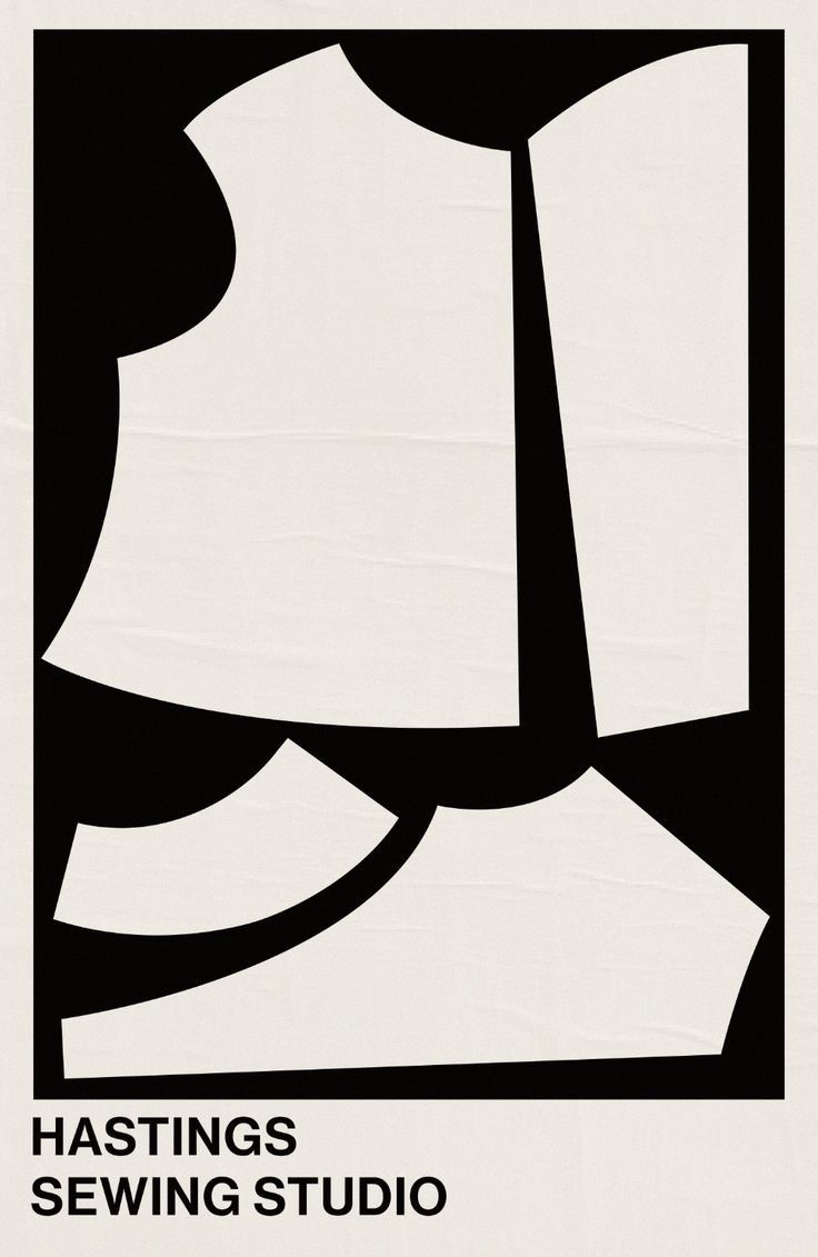 Story: Sewing pattern pieces as bold abstract poster