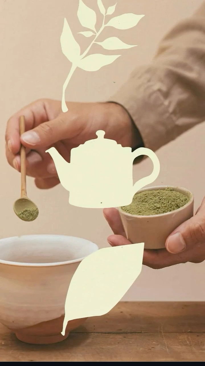 Tea & Chai Brands creative ad: Cream cutout teapot silhouettes over photo
