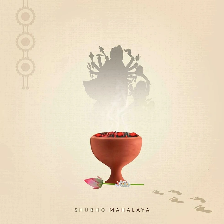 Durga Puja creative ad: Clay dhunuchi with glowing coals whose smoke forms the goddess silhouette