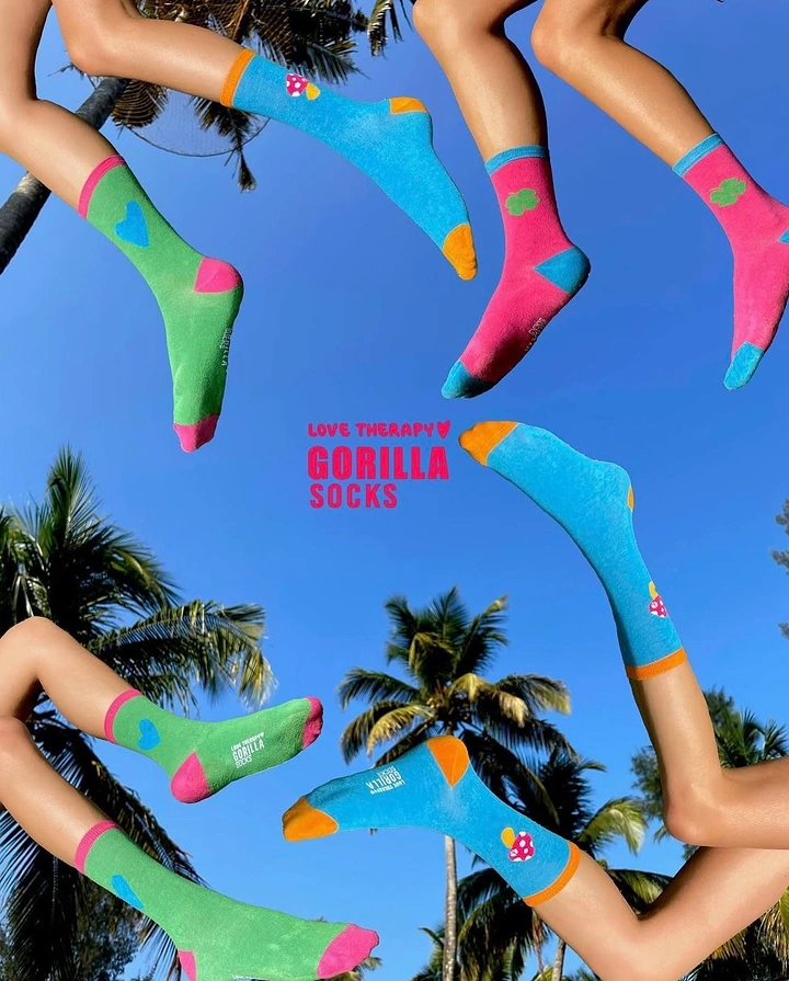Socks Brands creative ad: Surreal colorful legs create playful energy