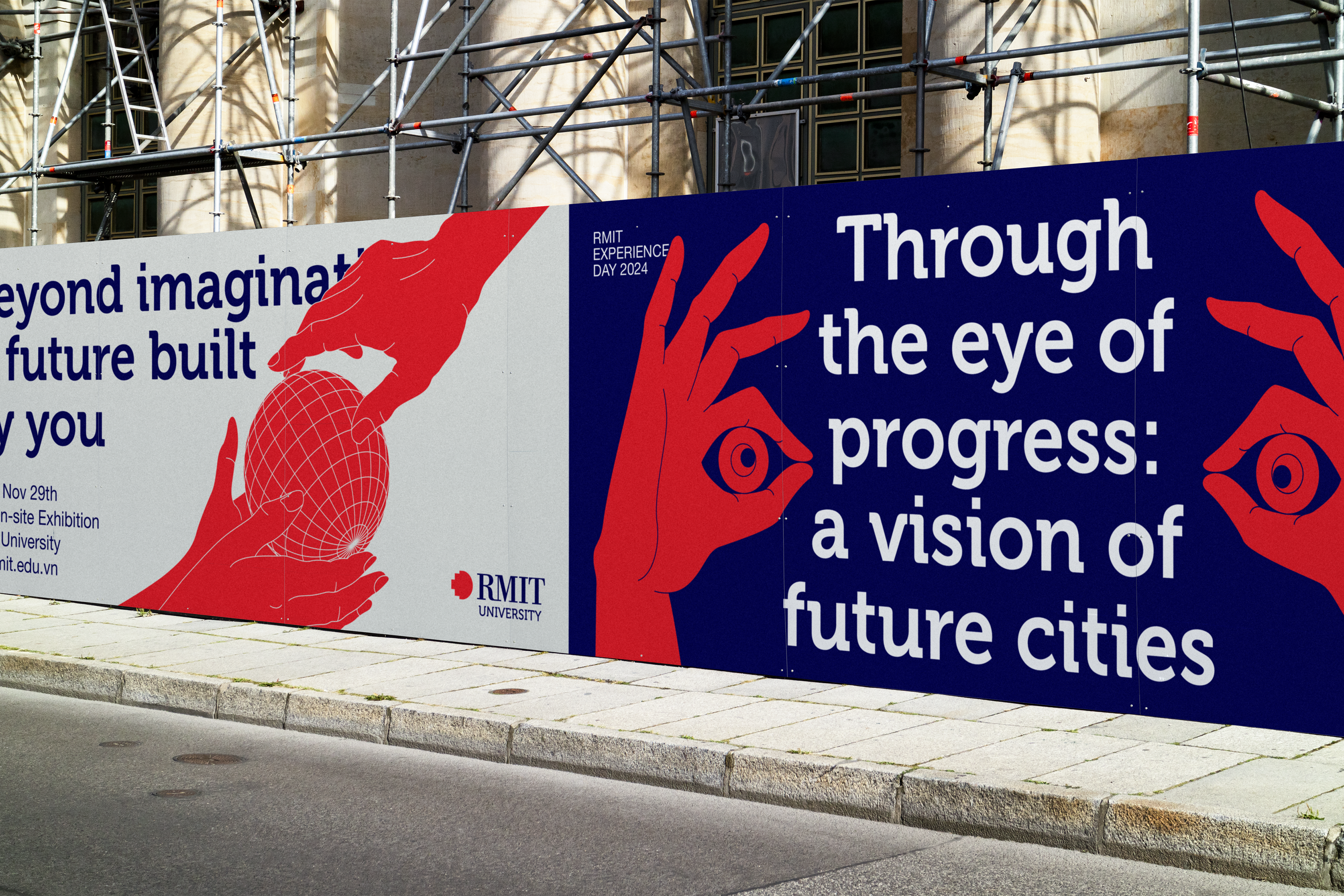 Banner: Campus vision framed through architectural eye metaphor