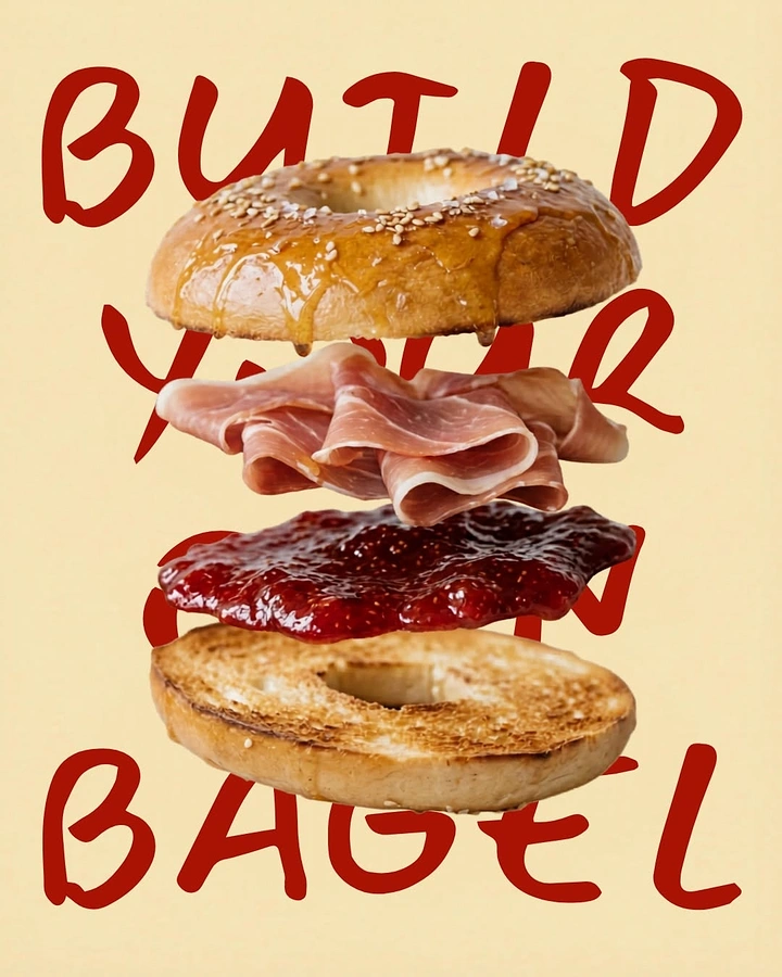 Cloud Kitchens & Food Trucks creative ad: Exploded bagel layers over headline
