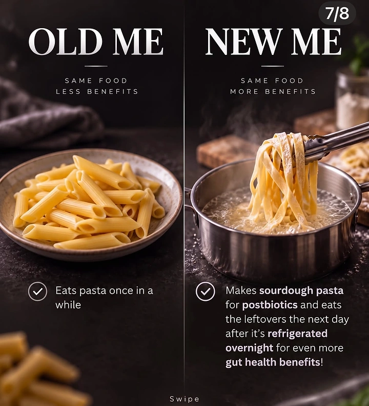 Instant Noodles & Pasta Brands creative ad: Old-me new-me comparison sells benefits