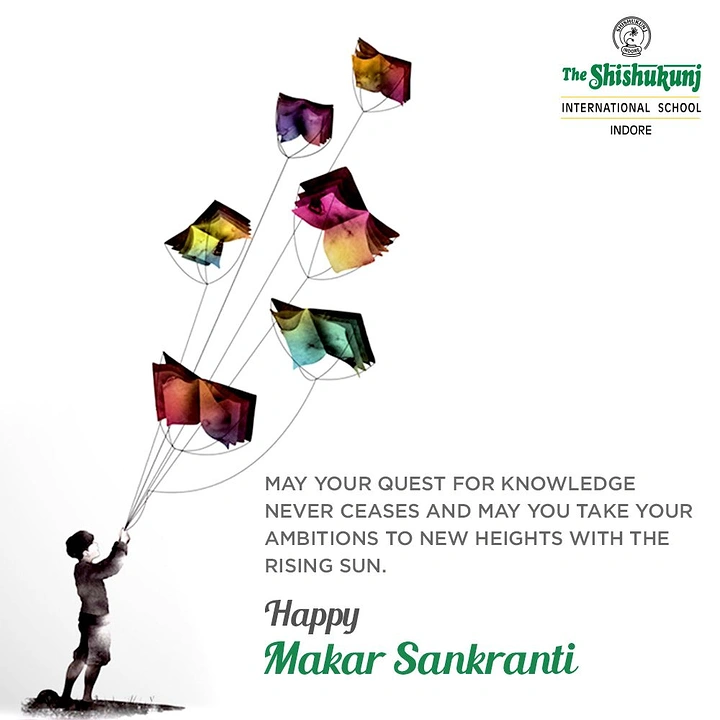 Makar Sankranti creative ad: Boy holding strings of open books flying like kites