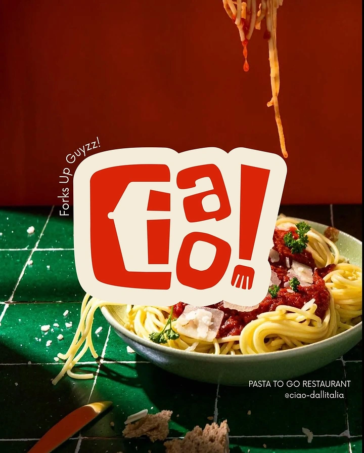Instant Noodles & Pasta Brands creative ad: Oversized Eat lettering becomes the visual hook
