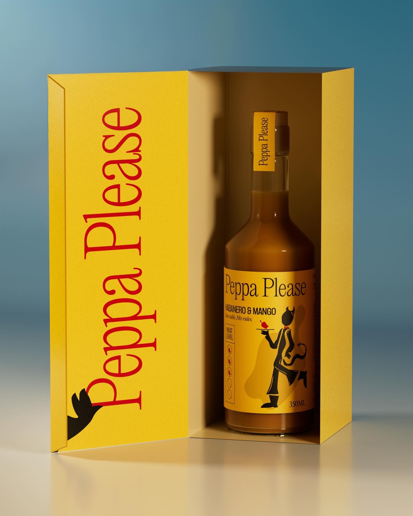 Carousel: Three hot sauce bottles suspended by twine with chillies, slide 2