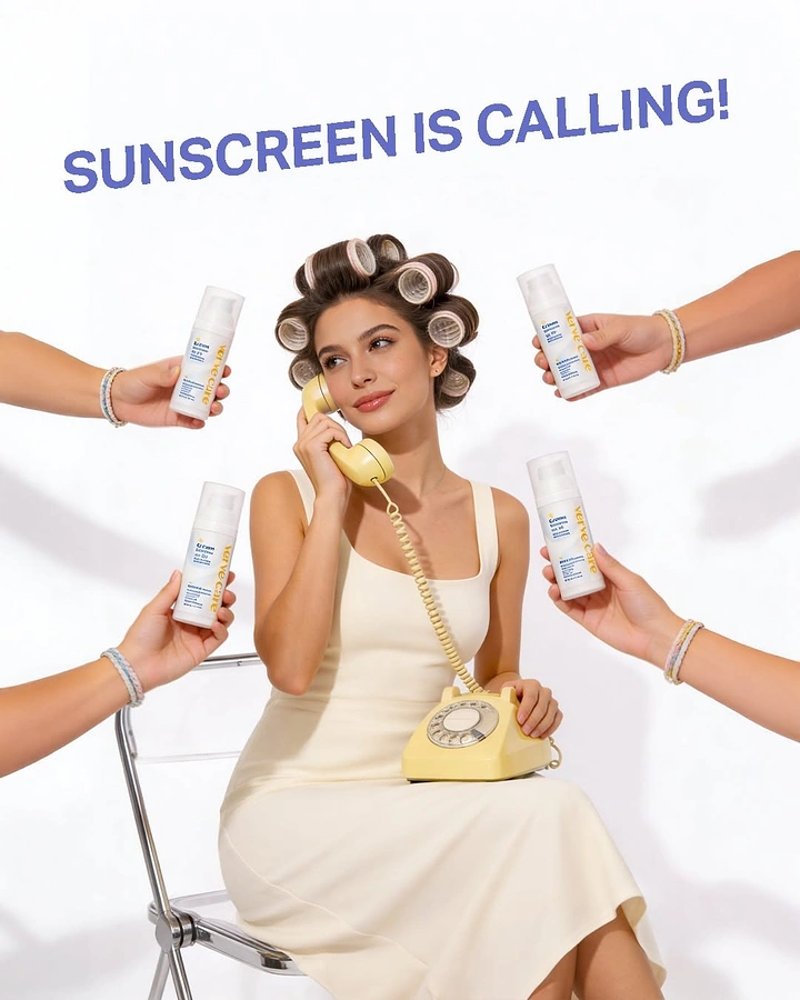 Sunscreen & Sun Care creative ad: Phone-call visual pun for sunscreen