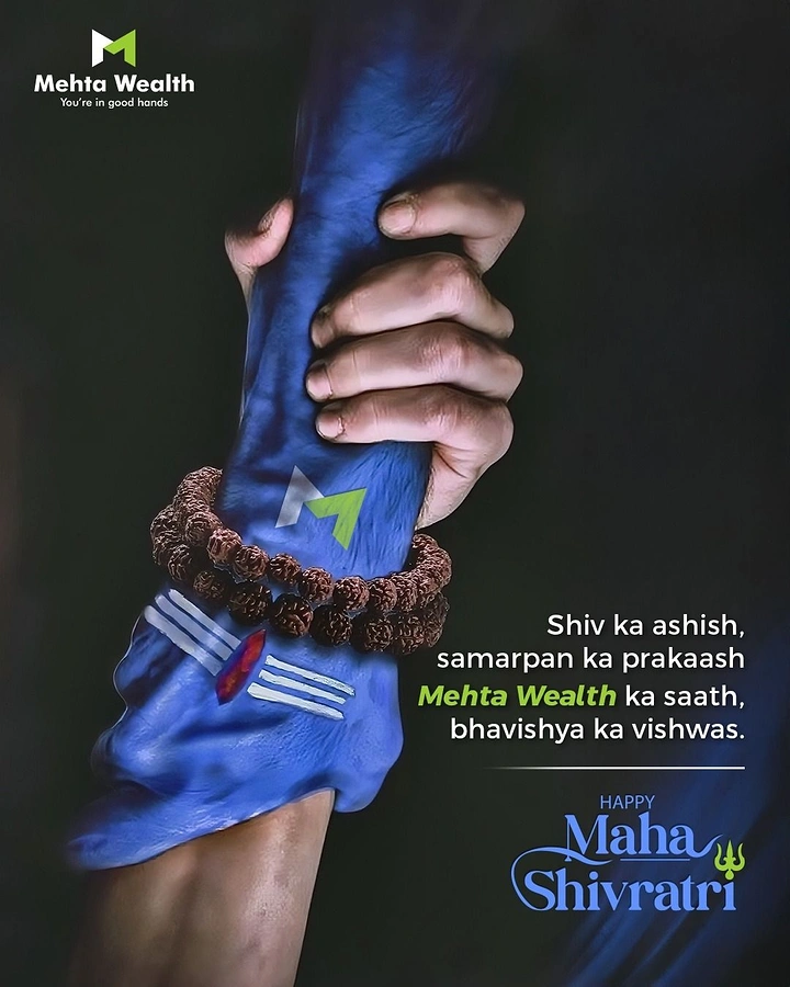 other-festival creative ad: Human hand clasping a blue Shiva forearm
