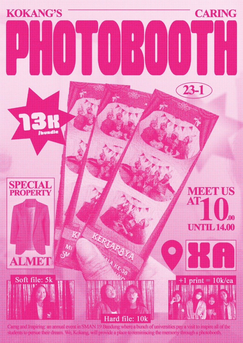 Story: Tabloid-style photobooth event poster
