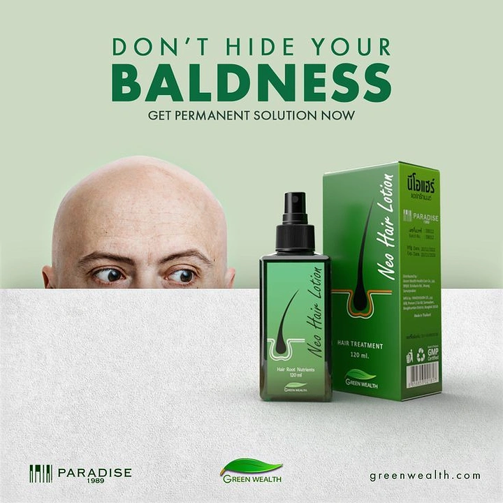 Hair Transplant & Hair Clinics creative ad: Bald man peeking behind wall, 'don't hide'