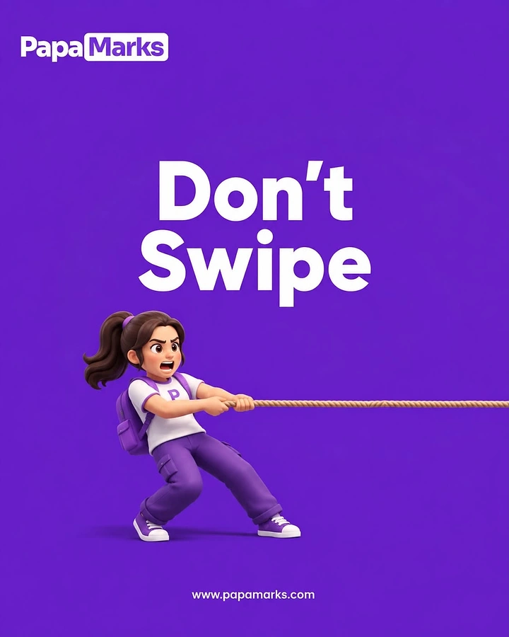 Test Prep & Exam Coaching creative ad: Rope-pulling visual turns swipe into resistance