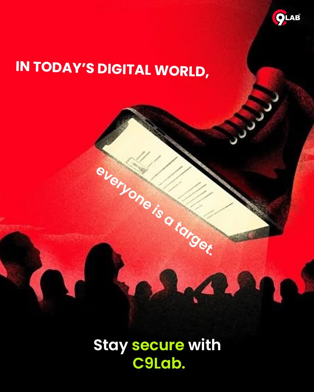 Instagram post: Target metaphor with shoe and screen