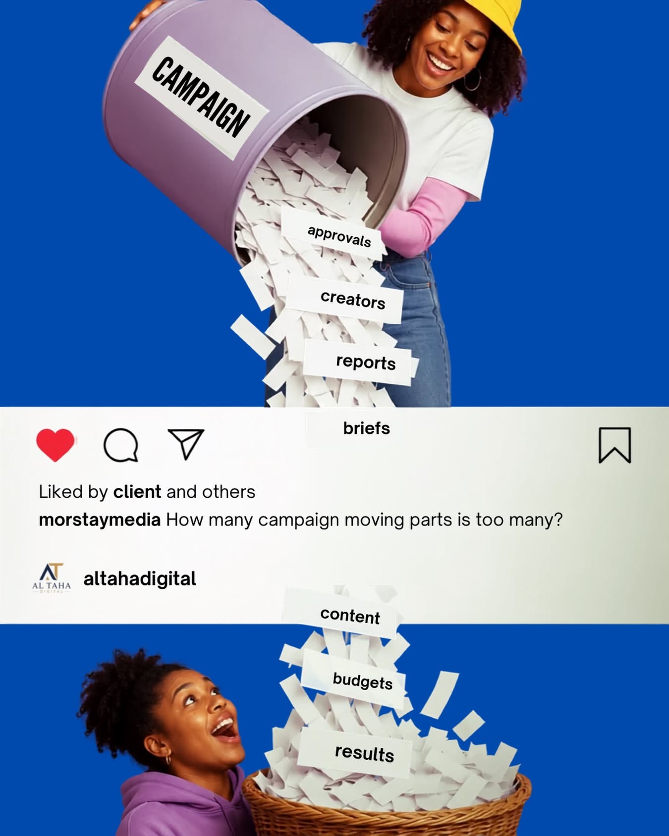 Campaign parts pour through Instagram post frame