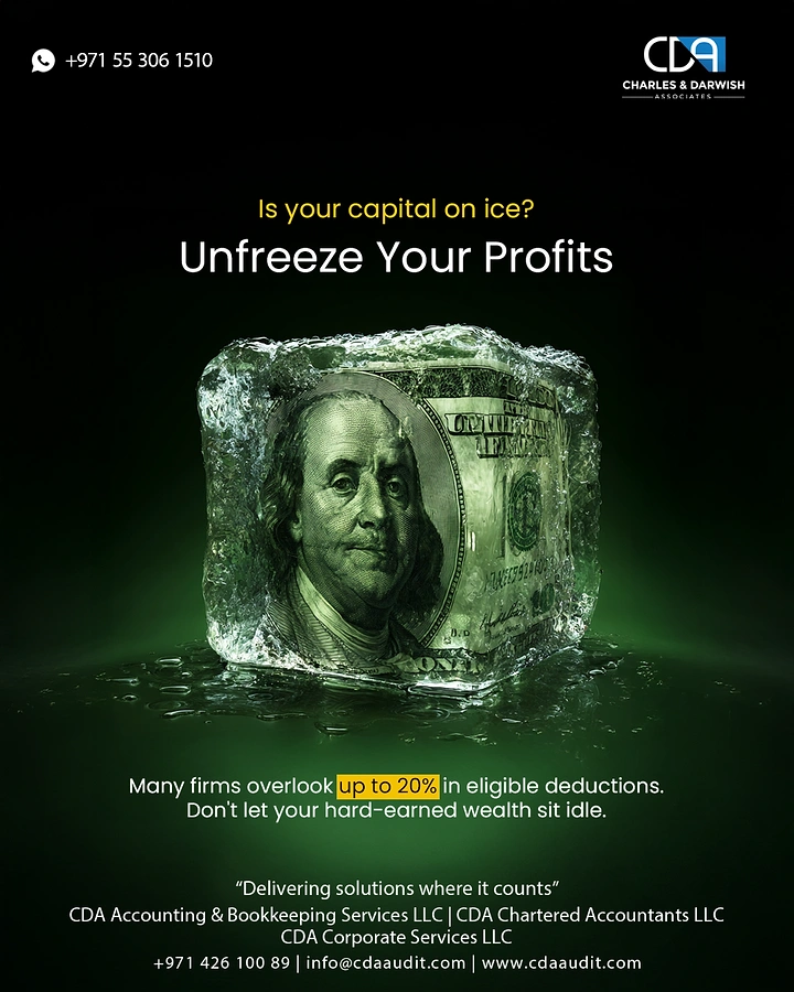 Accountants & Tax Services creative ad: Dollar bill frozen inside a melting ice cube