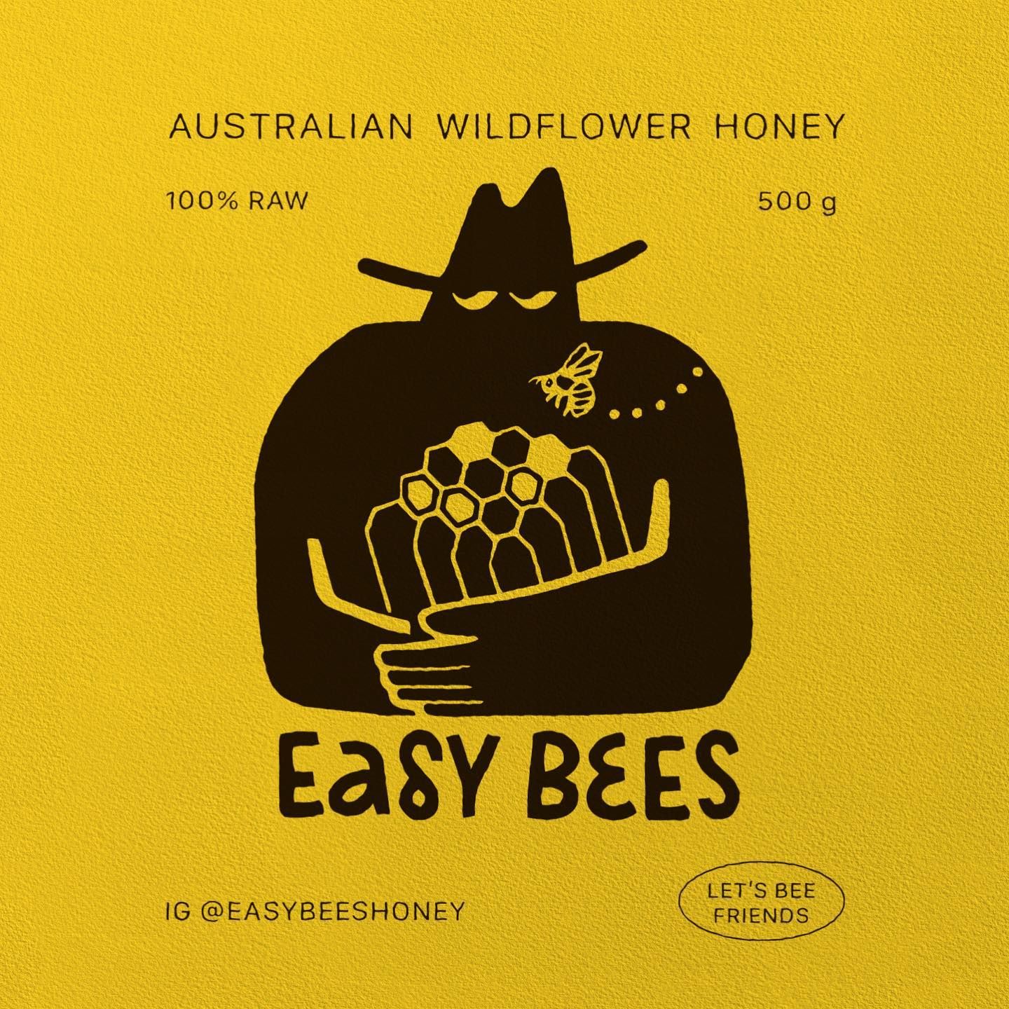 Instagram post: Playful bee character and Easy Bees pun
