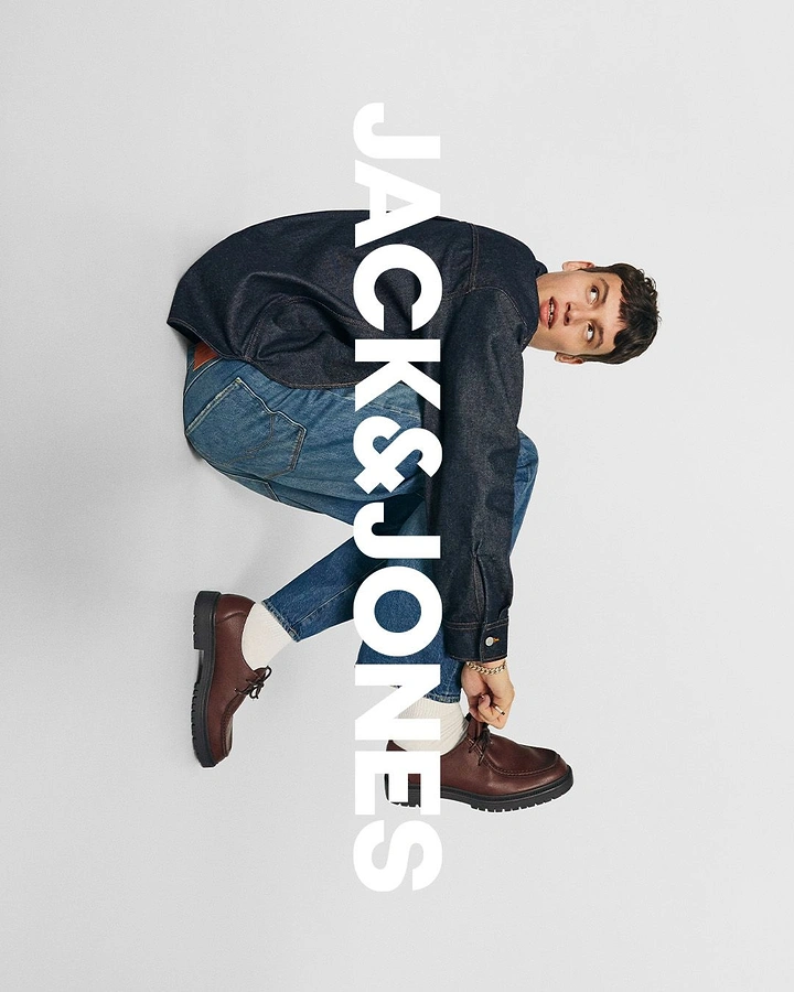 Denim & Jeans Brands creative ad: Unexpected vertical typography composition