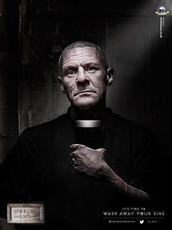 Bars & Pubs creative ad: Priest portrait turns drinking into absolution