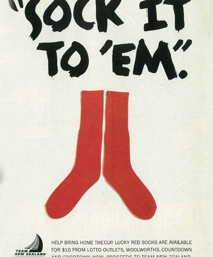 Socks Brands creative ad: Strong rock-and-socks pun poster