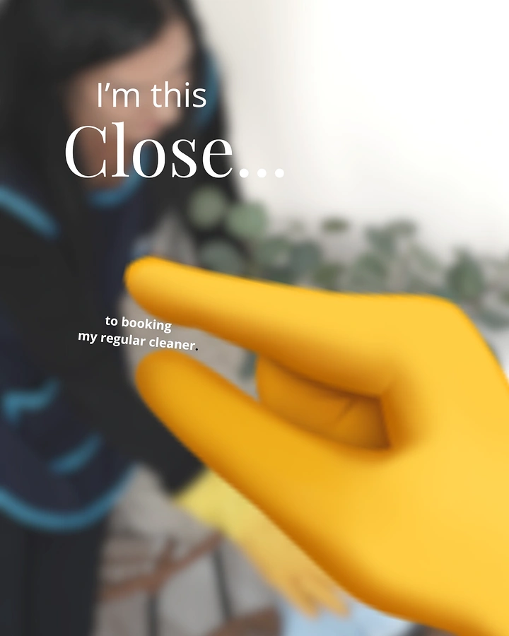 Cleaning Services creative ad: Pinch emoji as yellow rubber glove